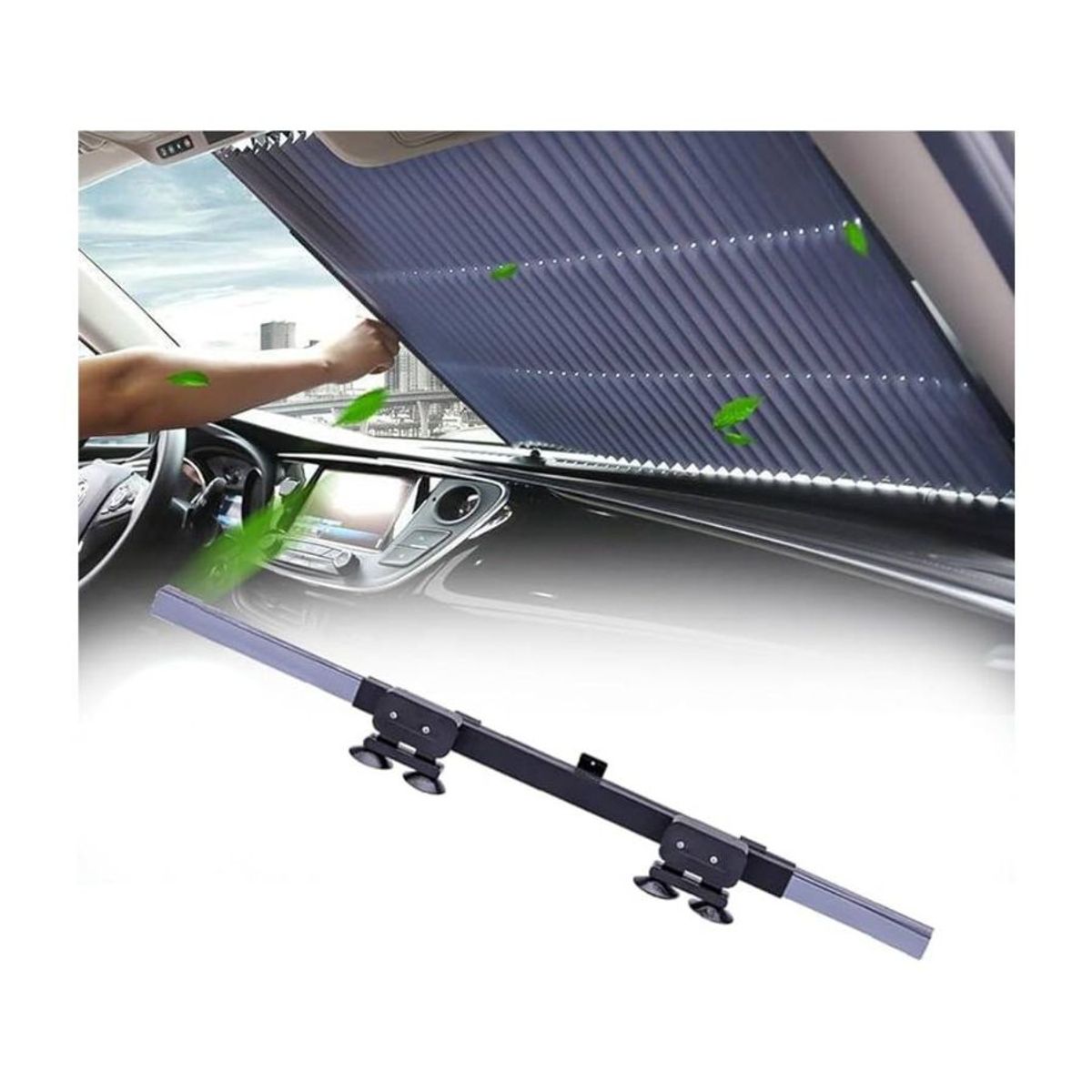 MOVI - Parasol Retráctil UV para Auto  Protección Solar y Térmica
