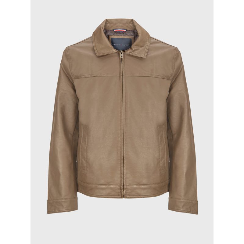 TOMMY HILFIGER - Chaqueta Classics Imitación Cuero Café Tommy Hilfiger