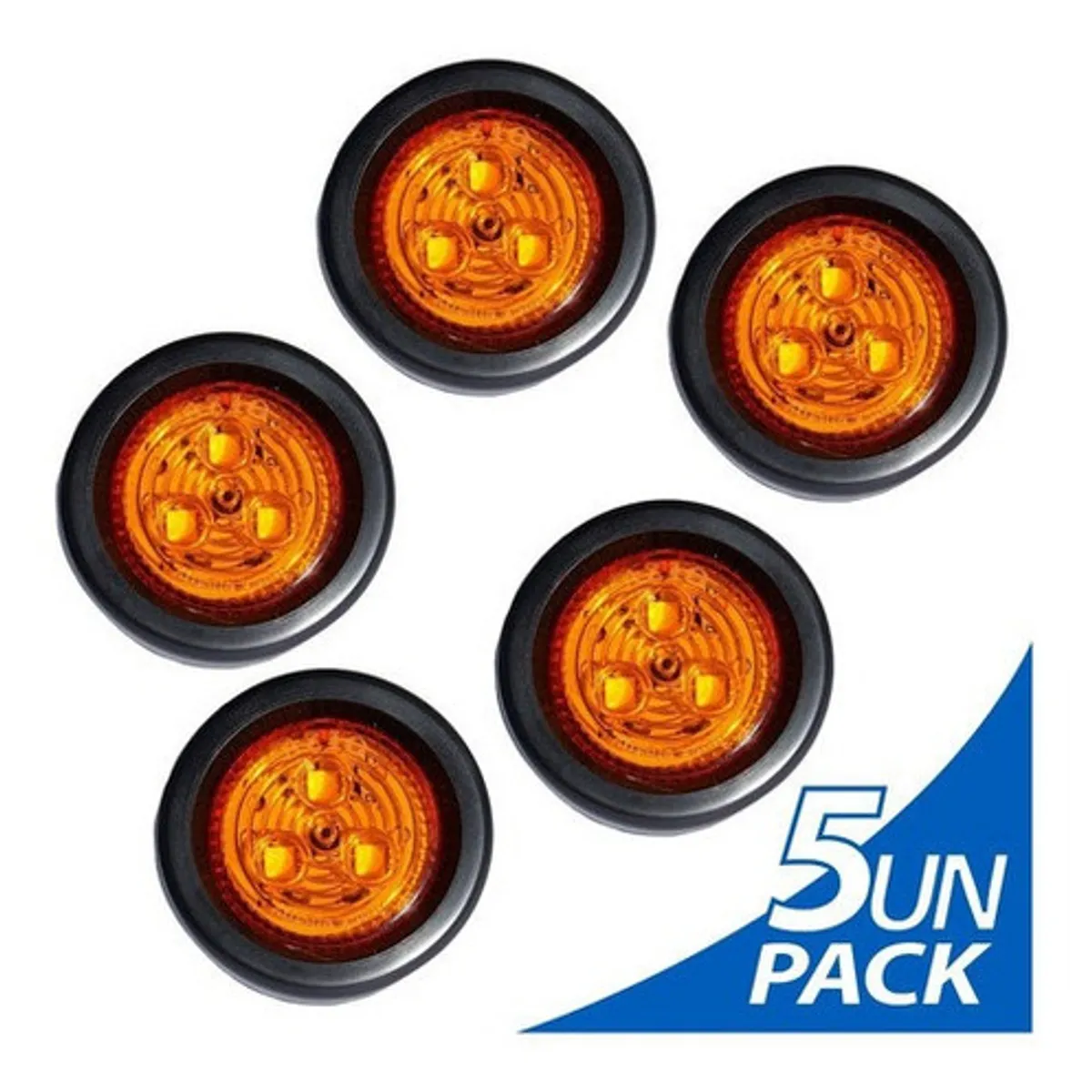 GOTEK - 5 Foco Trocha Led Ambar 2 Pulgadas Bi-volts Rampla- Camión