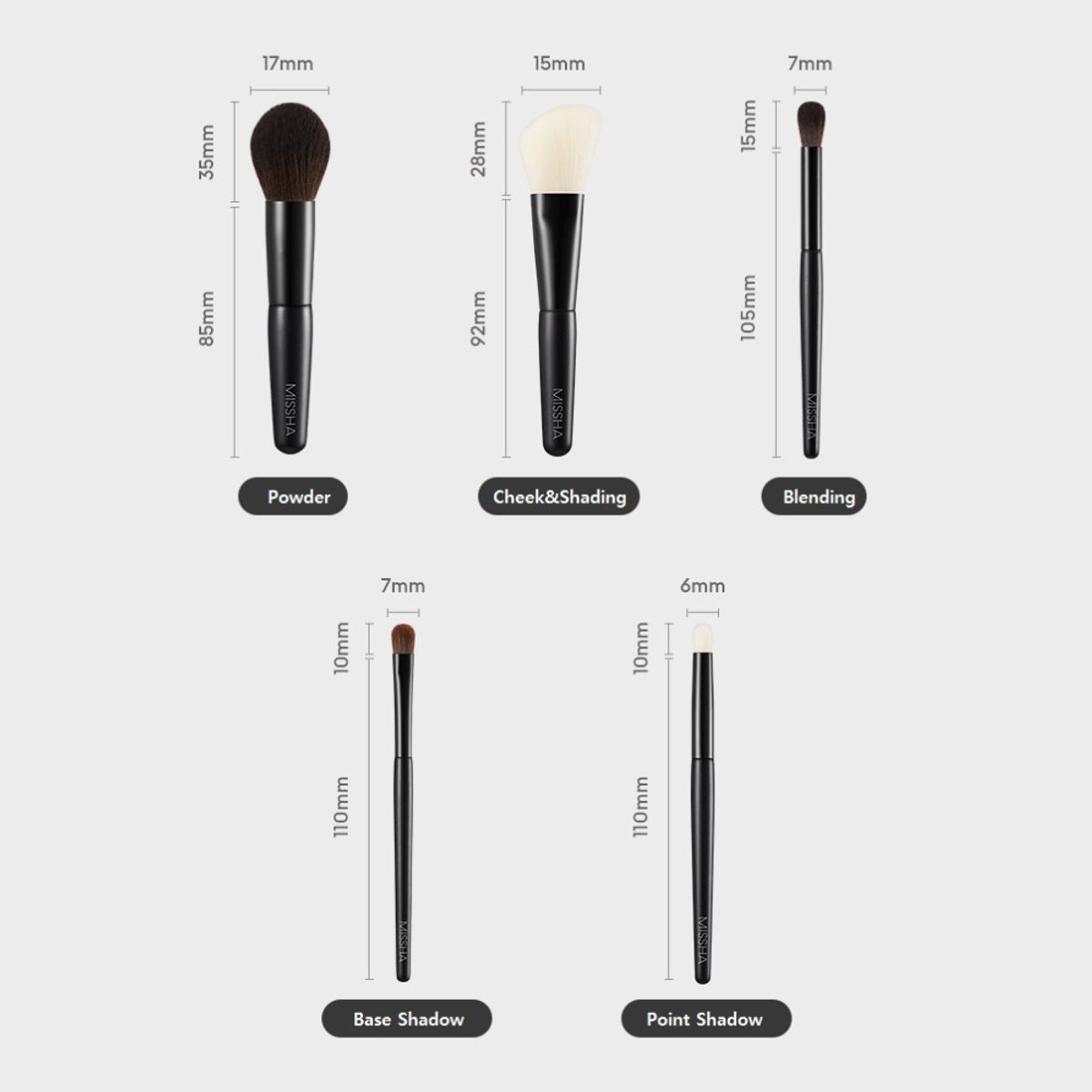 MISSHA - Kit de brochas de maquillaje Missha