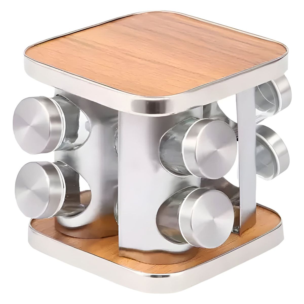 B FRESH - Especiero Cocina 8 Condimentos Giratorio Acero Inoxidable