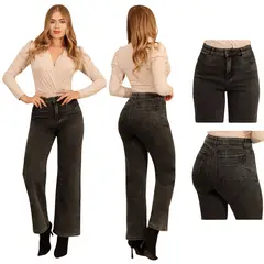 D'JOE - Jeans Pantalon Wide Leg Forro Polar Mujer
