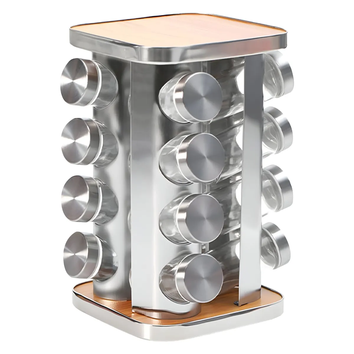 B FRESH - Especiero Cocina 16 Condimentos Giratorio Acero Inoxidable