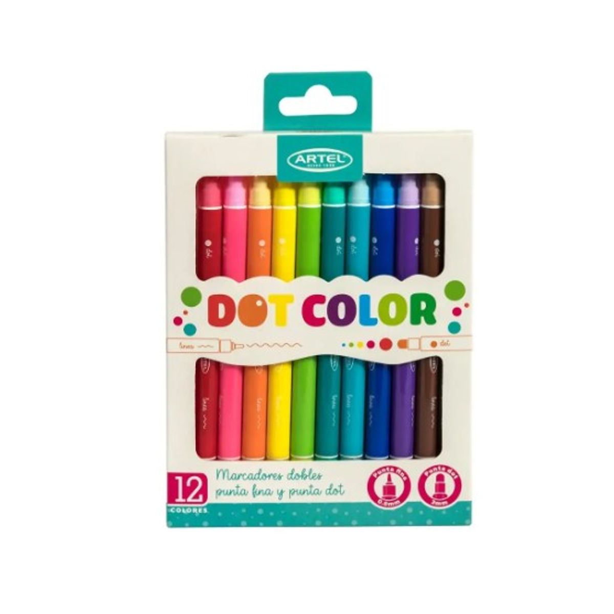 ARTEL - Set 12 rotuladores Dot Doble Punta Artel