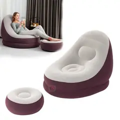 MOVI - Sofá Inflable con Puff Diseño Ergonómico y Portátil