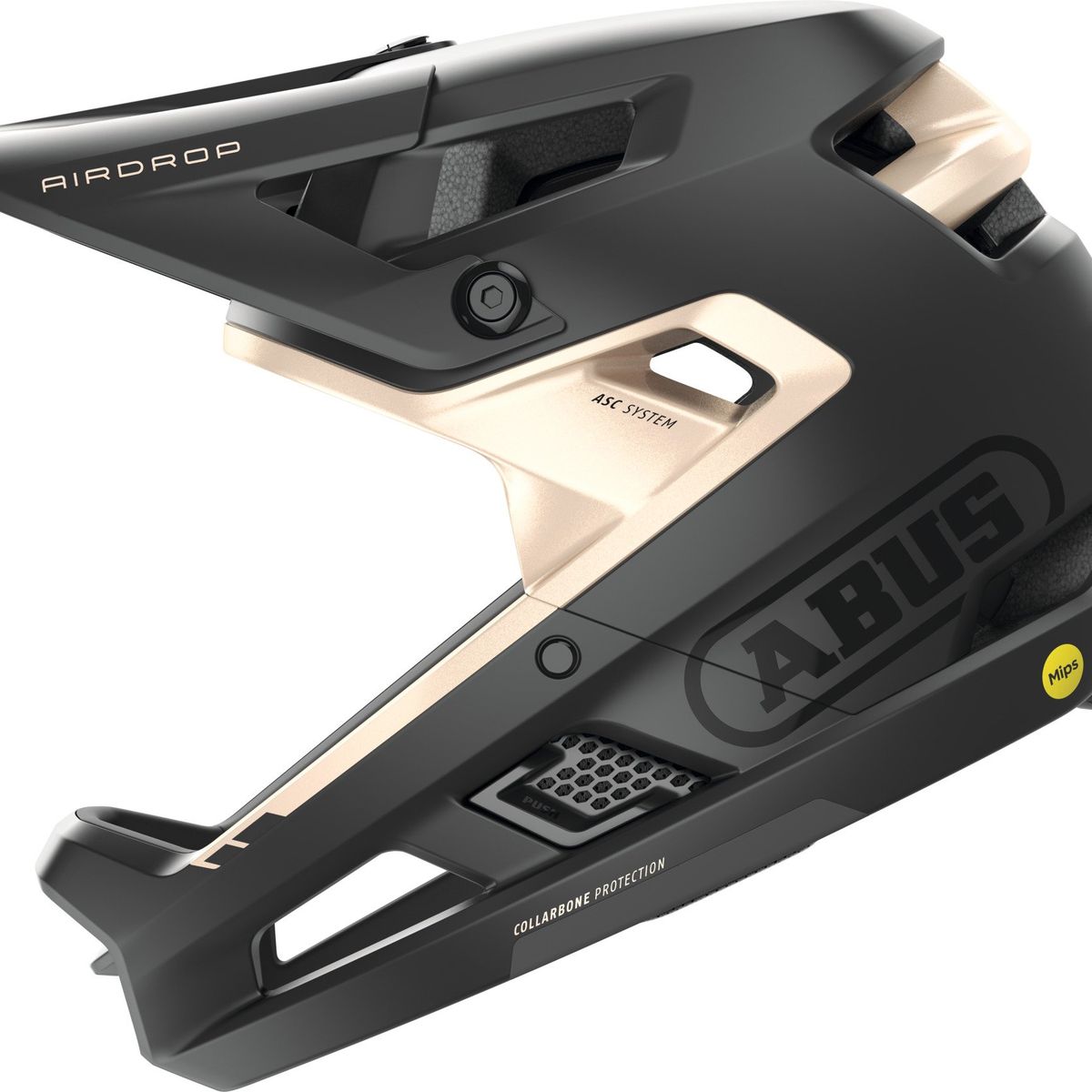 ABUS - Casco Bicicleta Airdrop Mips Negro Oro Talla L-XL 58-62cm