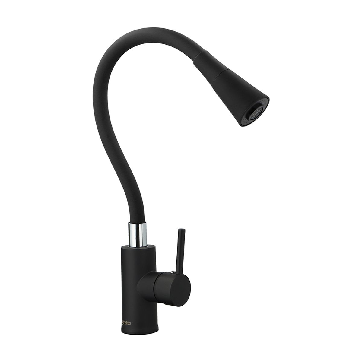 STRETTO - Monomando Lavaplatos Veletri Flessi Negro Mate