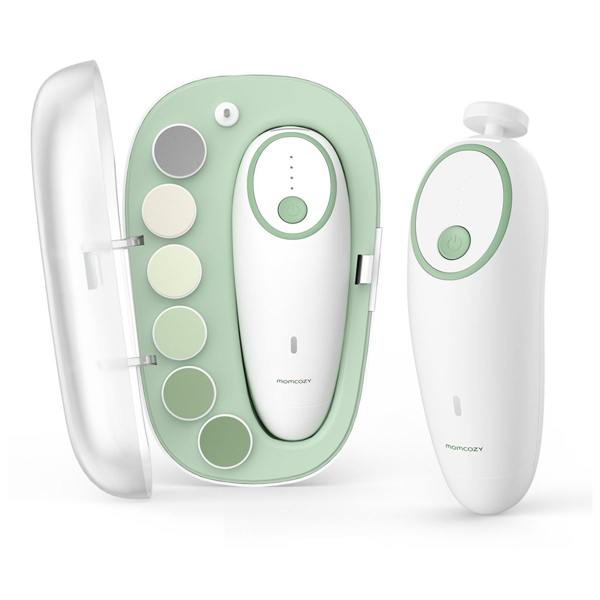 MOMCOZY - Set de Lima uñas eléctrico de bebé Momcozy - Blanco