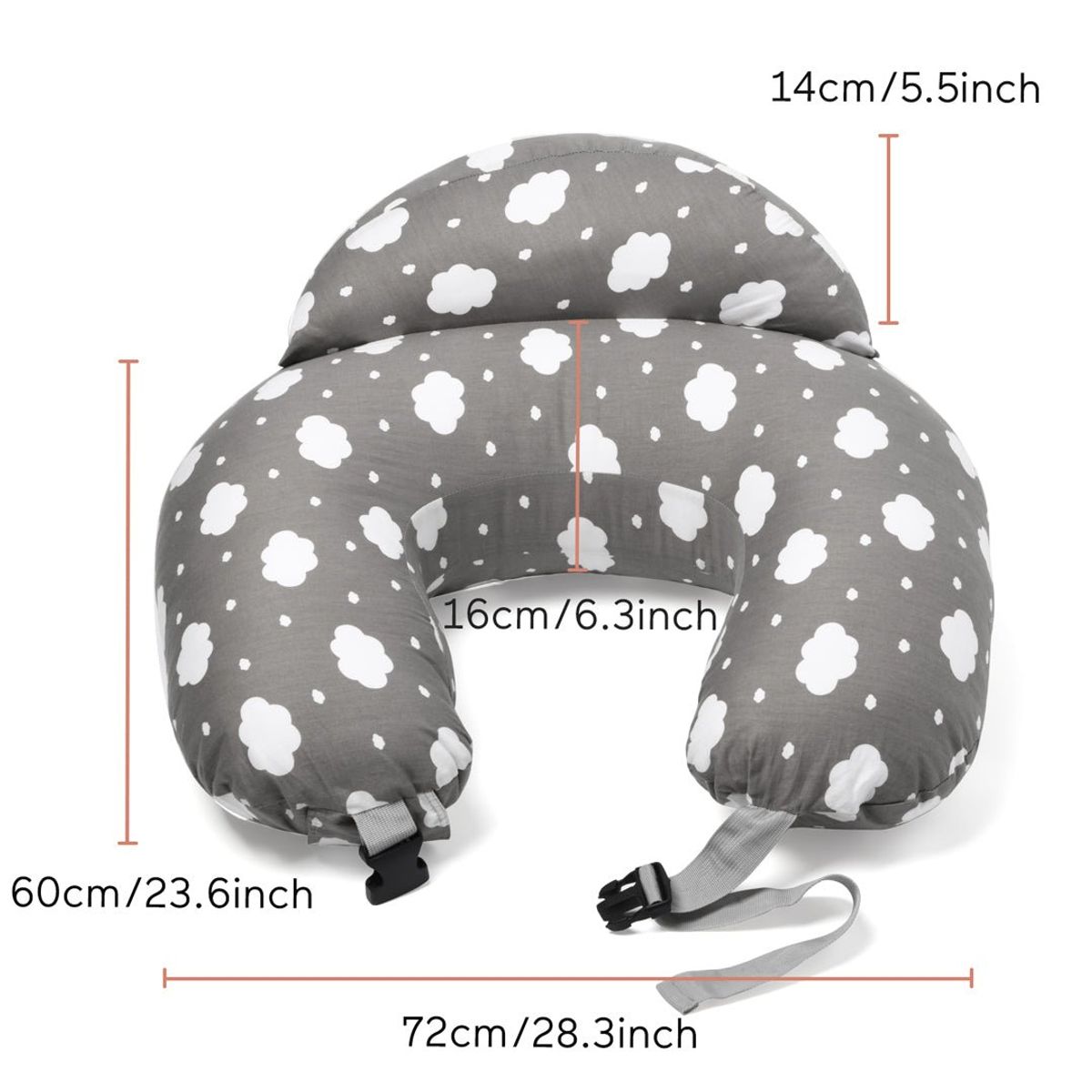 MOMCOZY - Almohada para Lactancia - Gris