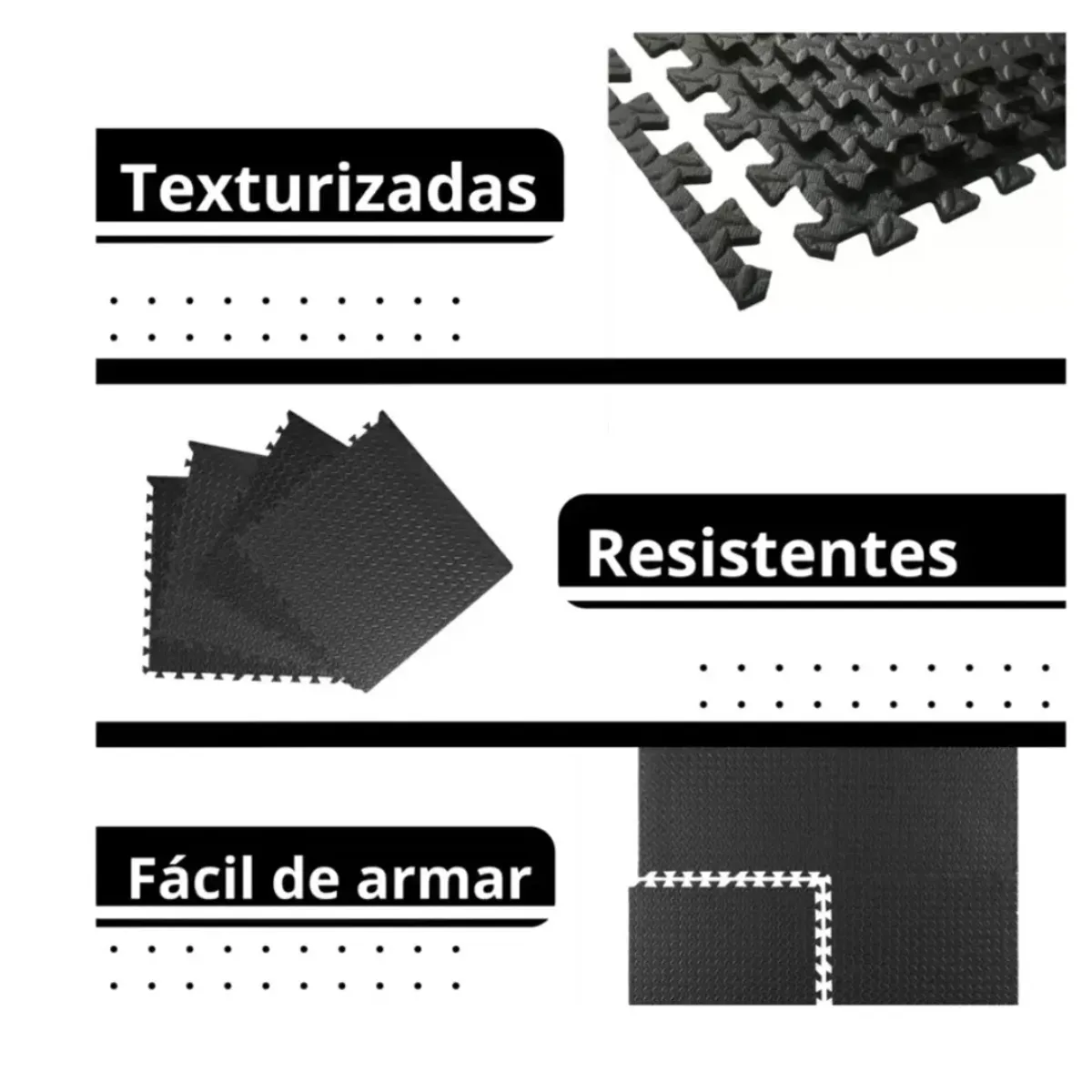 GENERICO - Pack 8 Unidad Piso Puzzle Alfombra Goma Eva Antigolpes 60x60