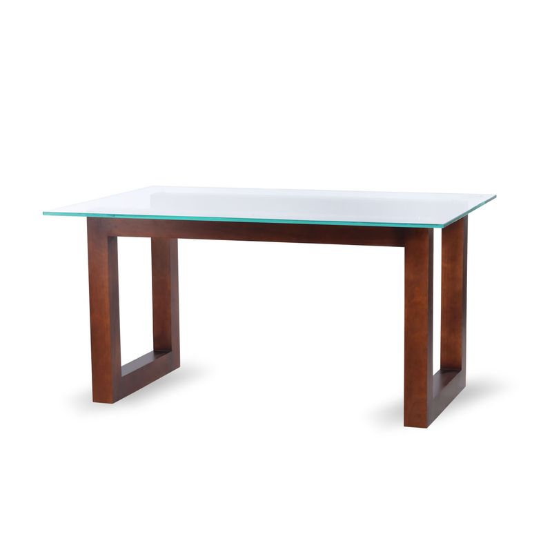 LATAM HOME - JUEGO DE COMEDOR PAMPLONA 6 SILLAS BURGOS CUERO KENTUCKY CAFE MORO