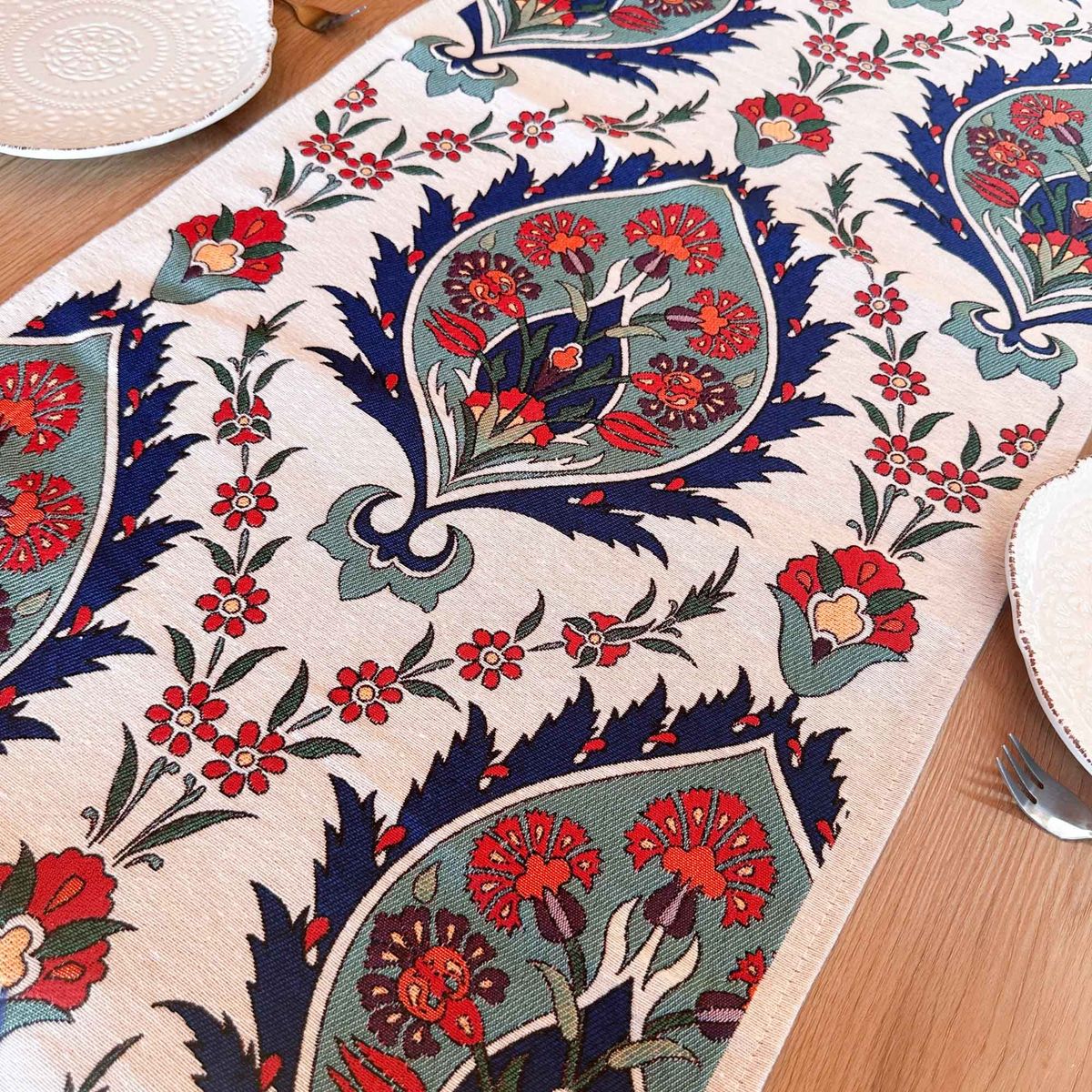 TURKUAZ - Camino de mesa 1,94 m Beyazit - Mantel turquía - Boho