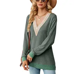 BLWOENS - Polera de manga larga para mujeres - Verde