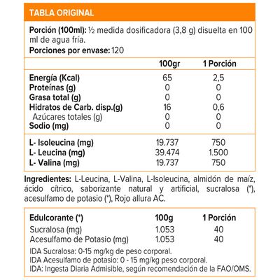 Imagen 2 del producto BCAA Polvo, Aminoácidos (457 gr) - Original - FRUTAS (FRUIT PUNCH)