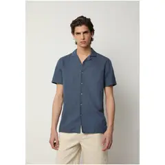 SCALPERS - Camisa Manga Corta Lino Navy