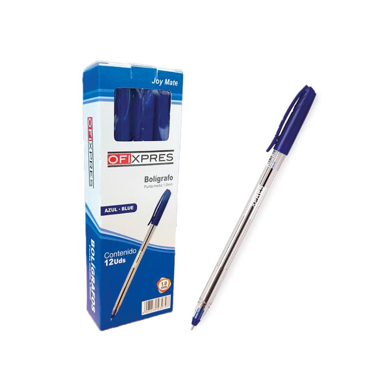 GENERICO - Bolígrafo Punta Media 1mm Caja X 12unidades Azul Color del exterior Transparente GENERICO