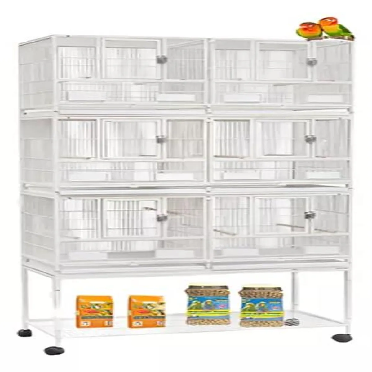 GENERICO - Jaula Grande Triple 3 Niveles 6 Compartimientos Para Aves