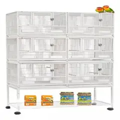 GENERICO - Jaula Grande Triple 3 Niveles 6 Compartimientos Para Aves