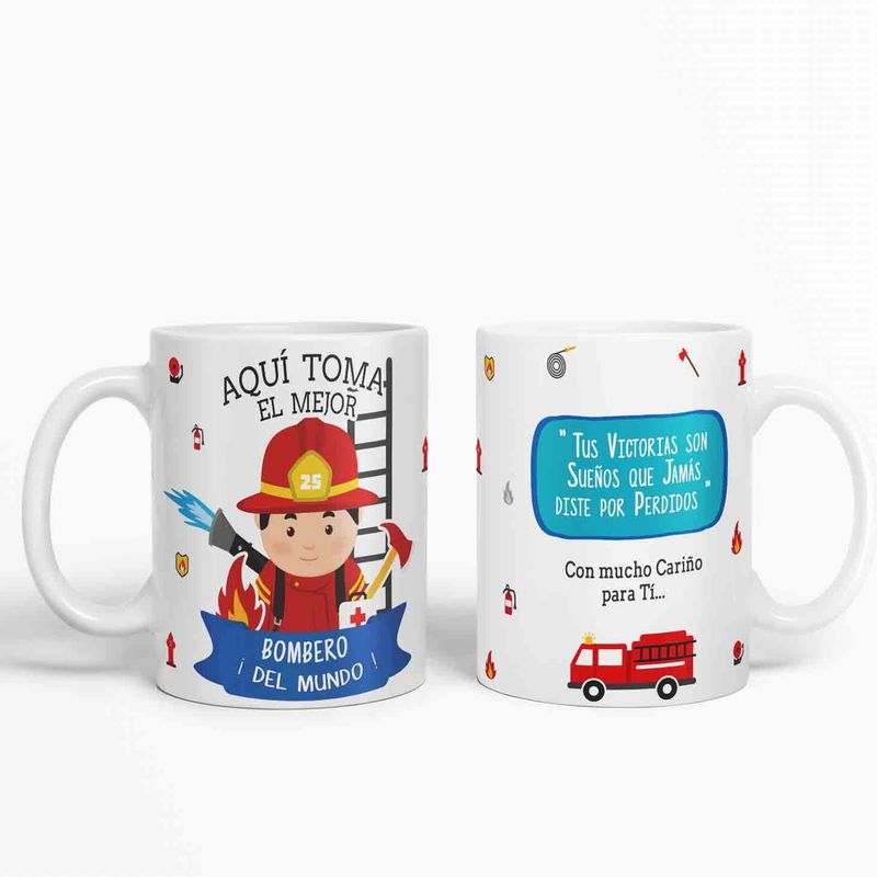 ESTAMPA MANIA - Taza aquí toma el mejor Bombero del mundo D2