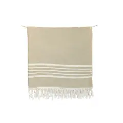 TURKUAZ - Toalla Turca de Algodón Karadeniz Taupé 0,96 x 1,80 m