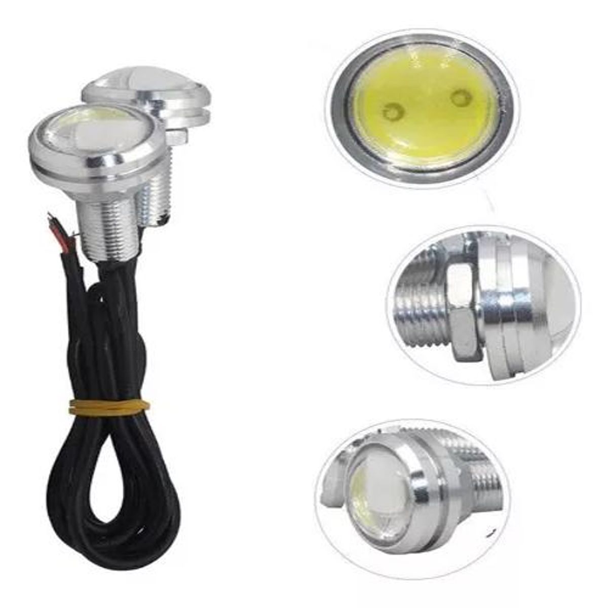 GENERICO - Ojo Aguila Led X2 Luz Blanco Auto Camioneta 23mm Universal