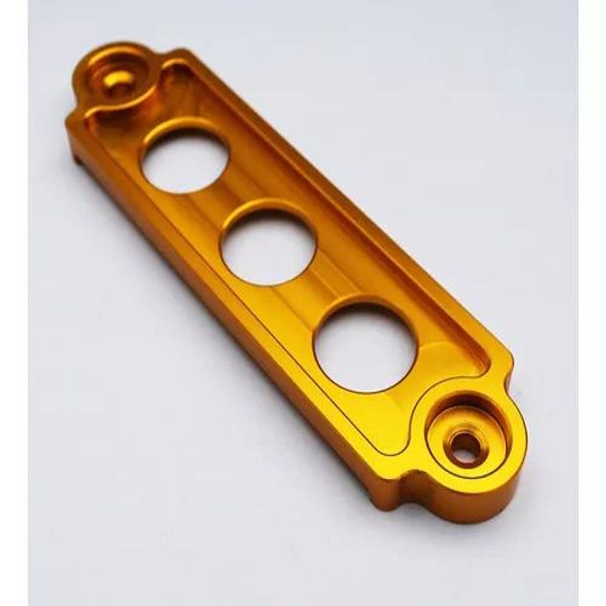 GENERICO - Soporte Sujeta Bateria Auto Aluminio Dorado Tuning Universal