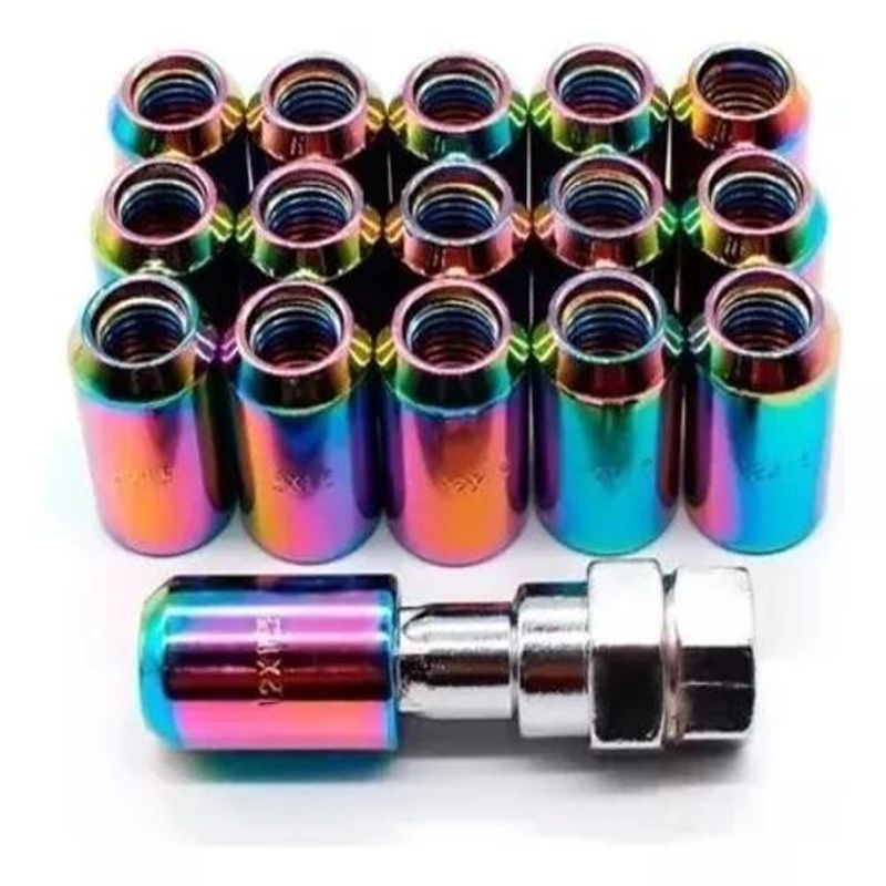 GENERICO - Tuerca Seguridad Antirobo Llanta Tuning Decorativas 16u 12mm