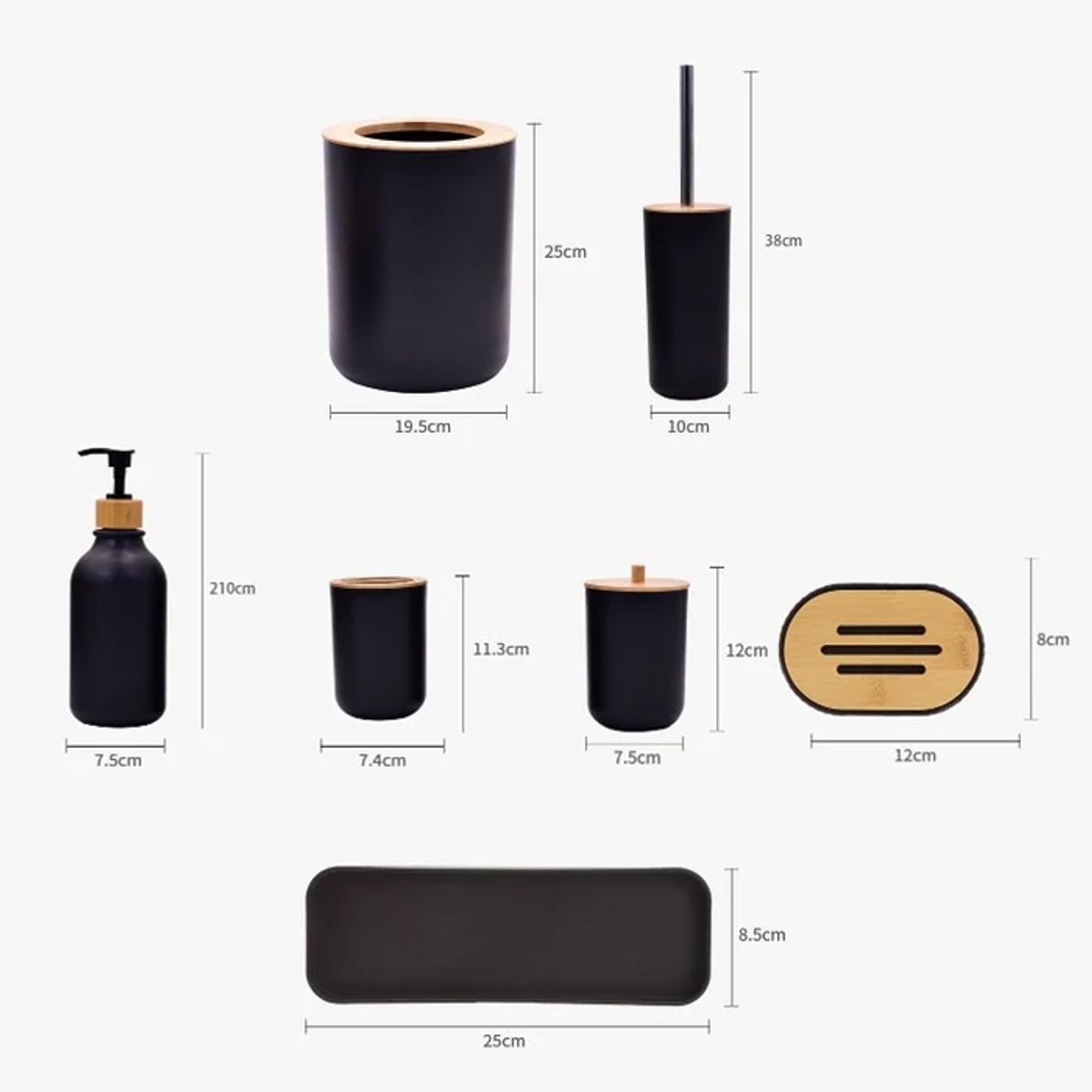 WAKESHOME - Juego Accesorios Set De Baño 9 Piezas Inoxidable