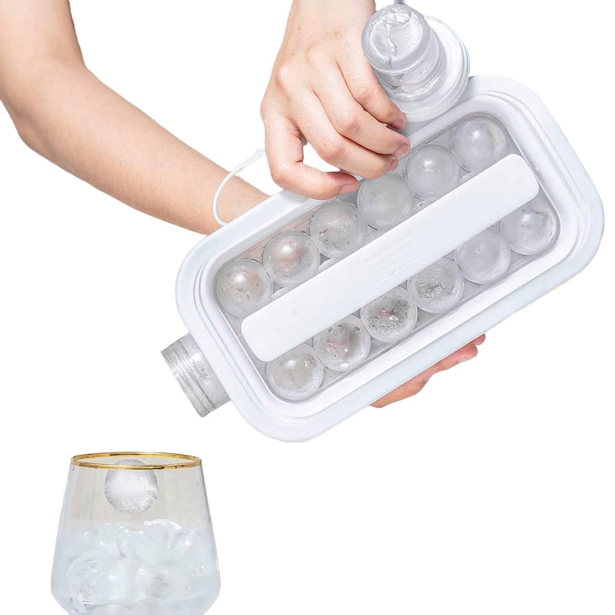 WAKESHOME - Molde para hacer Hielo en Esferas Contenedor de Hielo Portatil