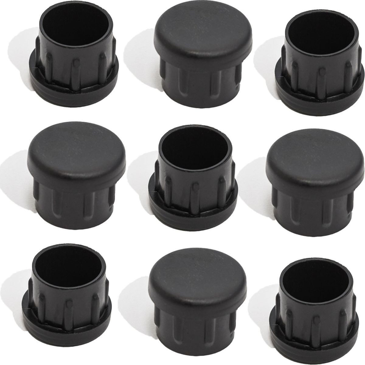 GENERICO - Regaton Redondo Interior 7/8" Negro - 100 unidades