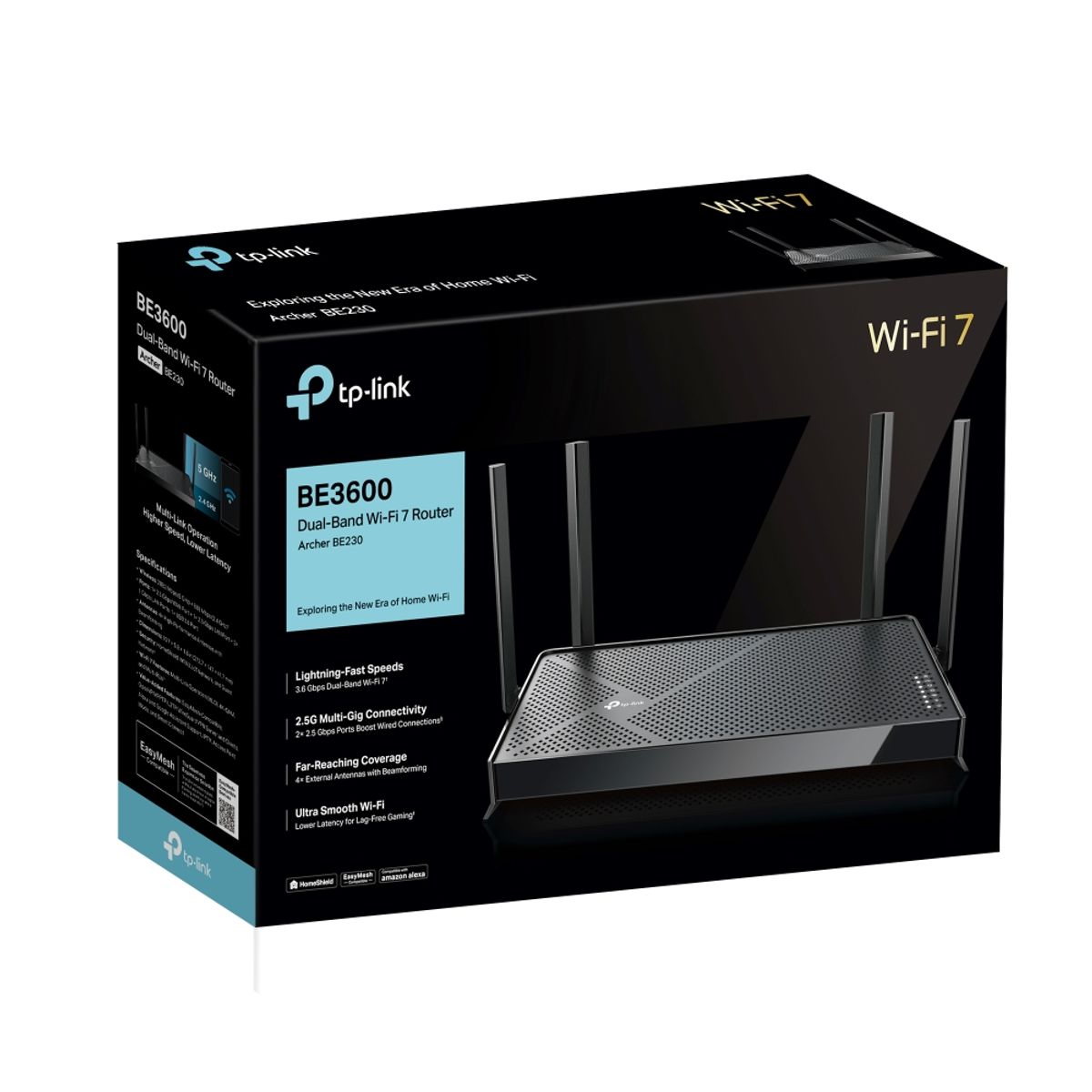 TP LINK - Router BE3600 DUAL-Band 2,5 GBs Wi-Fi 7 Archer BE230 OneMesh™