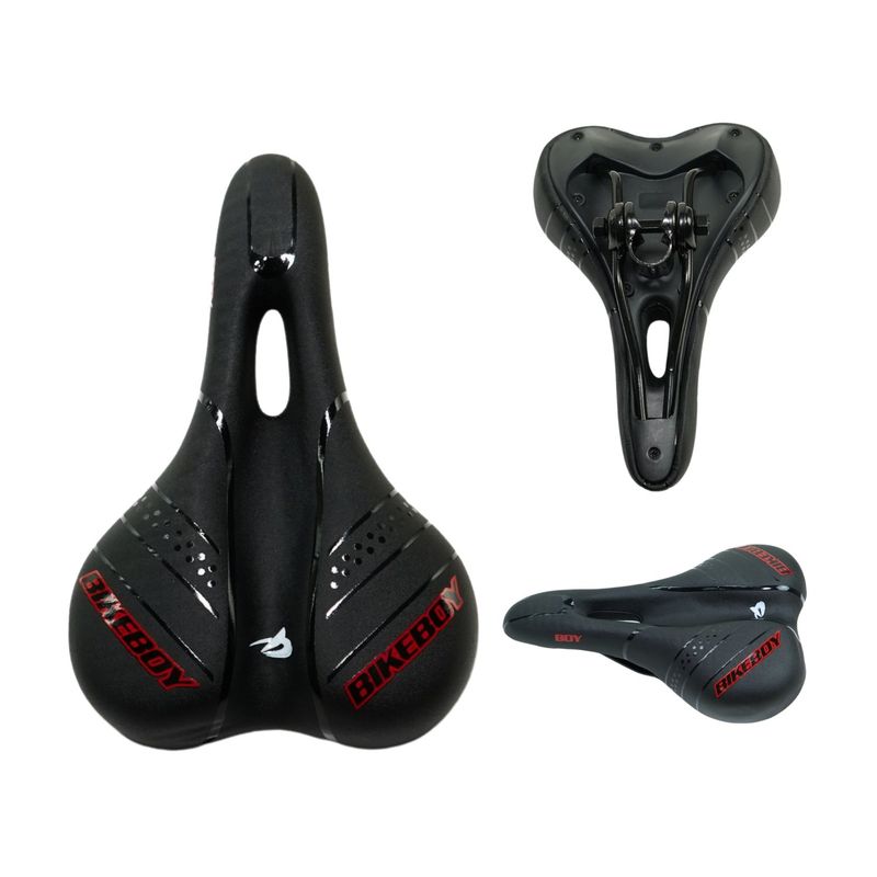 GENERICO - Sillín gel anti prostático para bicicleta rojo