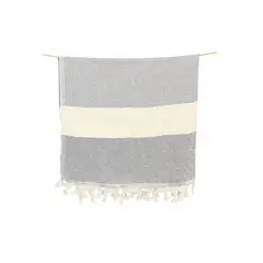 TURKUAZ - Toalla Turca de Algodón Mármara Gris 1 x 1,90 m