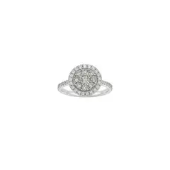 JB JOYAS BARON - Anillo de Oro Blanco 18kt Diamantes de 65 Puntos es Corte Brillante