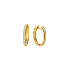 JB JOYAS BARON - Aros de Oro 18kt Diamantes 21 Puntos es Corte Brillante SI/H
