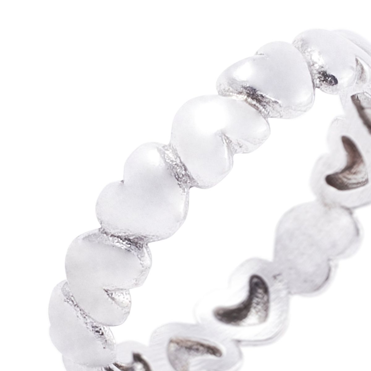 JB JOYAS BARON - Anillo de Plata Esterlina 925 Corazones 36