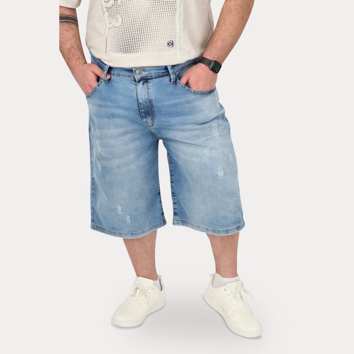 GANGSTER - Bermuda Denin Wash Azul Gangster
