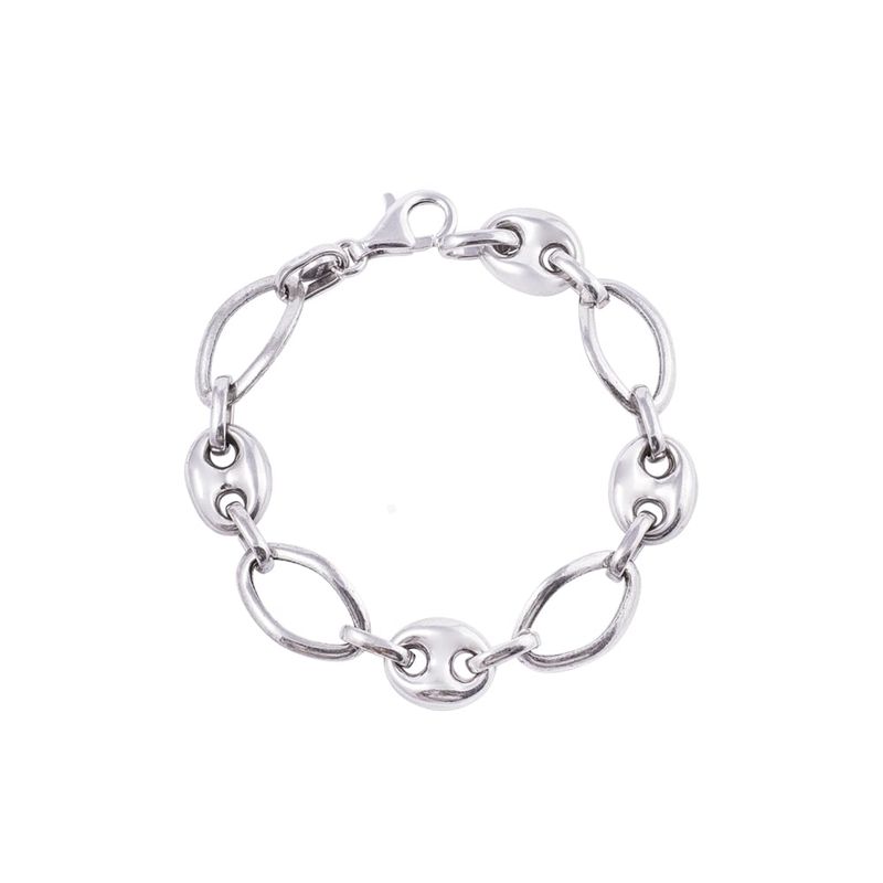 JB JOYAS BARON - Pulsera de Plata Esterlina 925 Eslabones Grandes