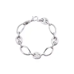 JB JOYAS BARON - Pulsera de Plata Esterlina 925 Eslabones Grandes