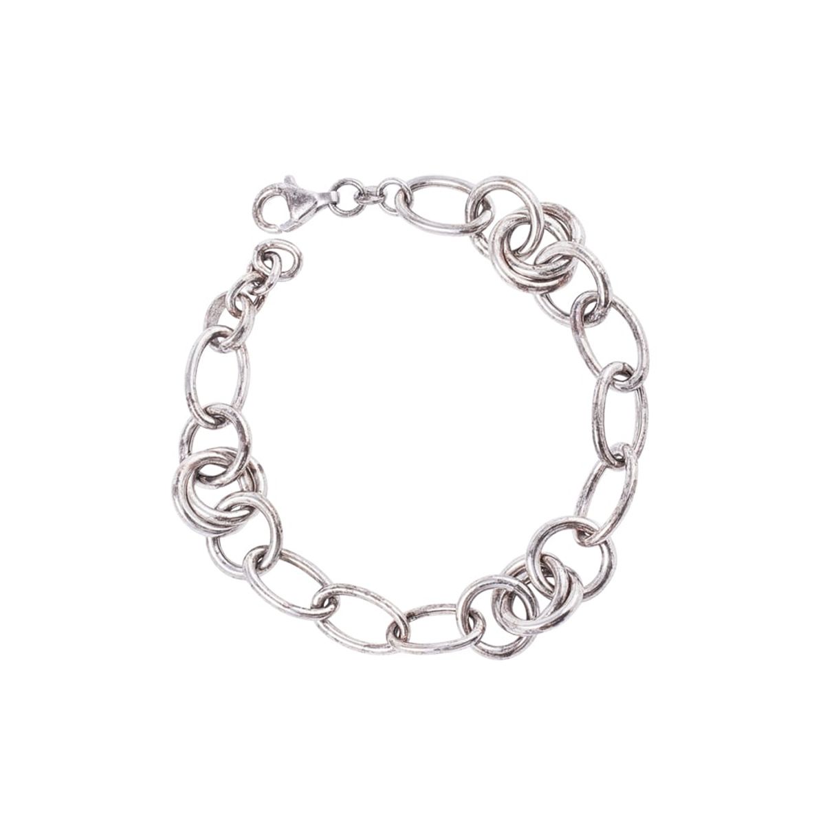 JB JOYAS BARON - Pulsera de Plata Esterlina 925 Doble Circulo