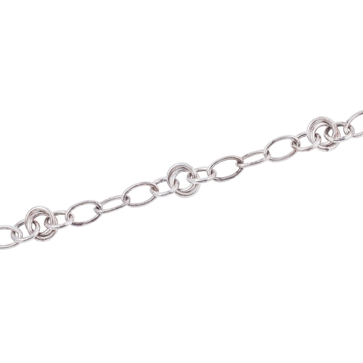 JB JOYAS BARON - Pulsera de Plata Esterlina 925 Doble Circulo