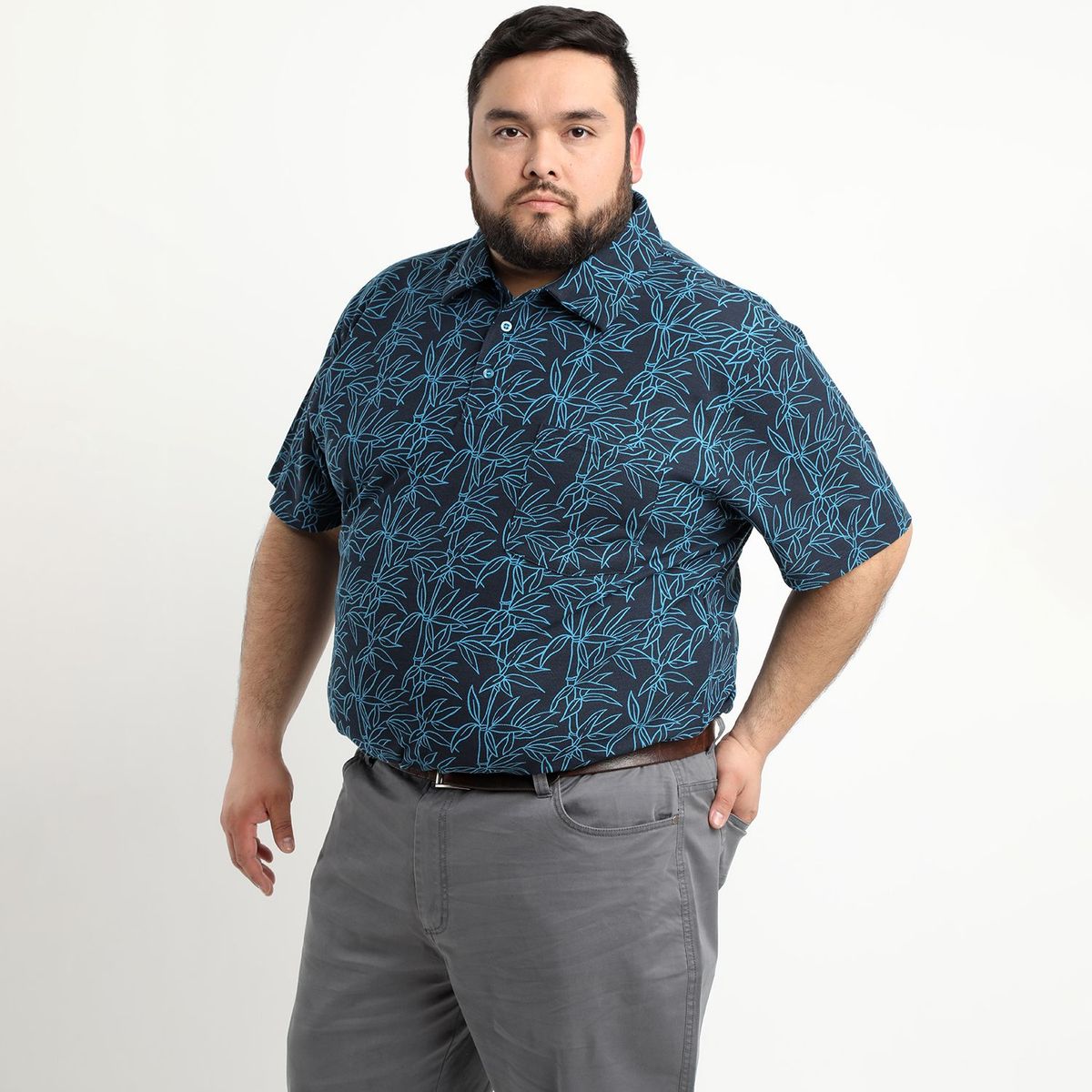 KOTTING - Polera Pique Estampada Azul Marino KOTTING