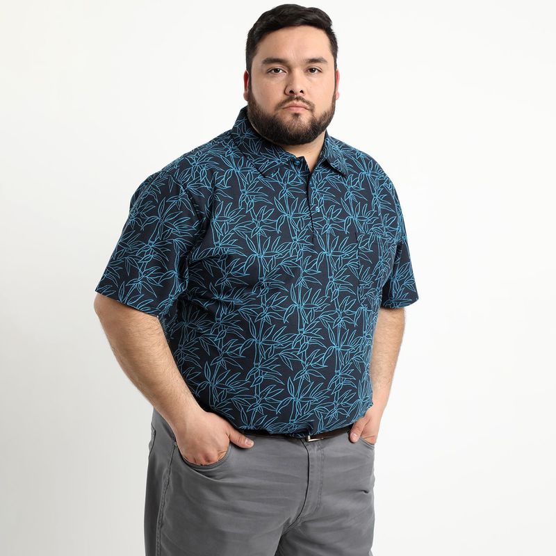 KOTTING - Polera Pique Estampada Azul Marino KOTTING