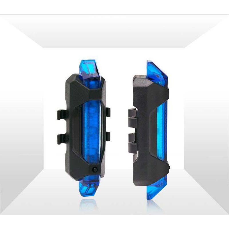 GENERICO - Luz trasera recargable para bicicleta azul