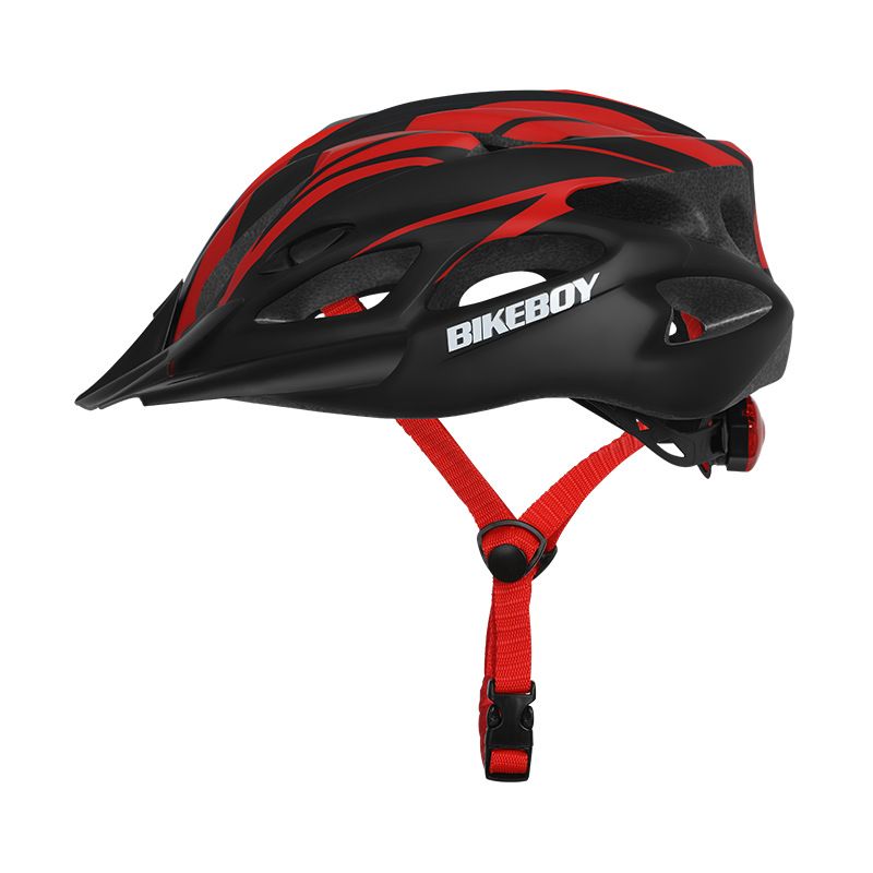 GENERICO - Casco adulto de bicicleta con luz negro rojo
