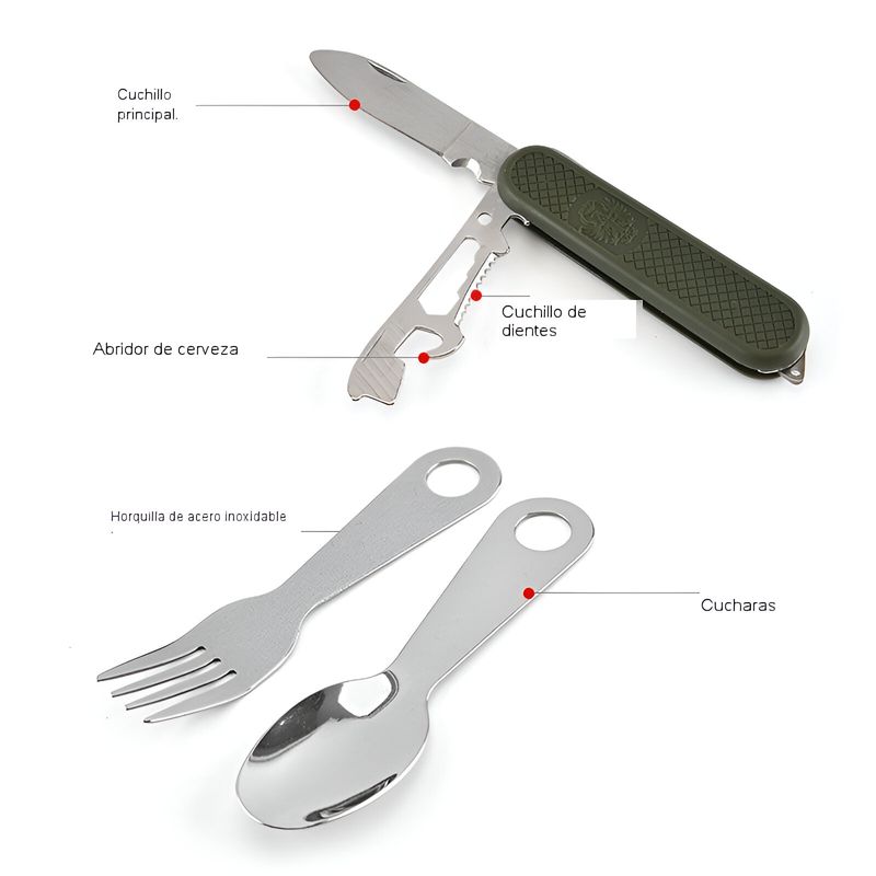GENERICO - Set de cubiertos para camping