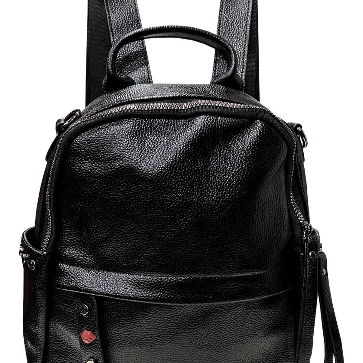 TODOPIEL - Mochila Cuero Mujer Negro Todopiel