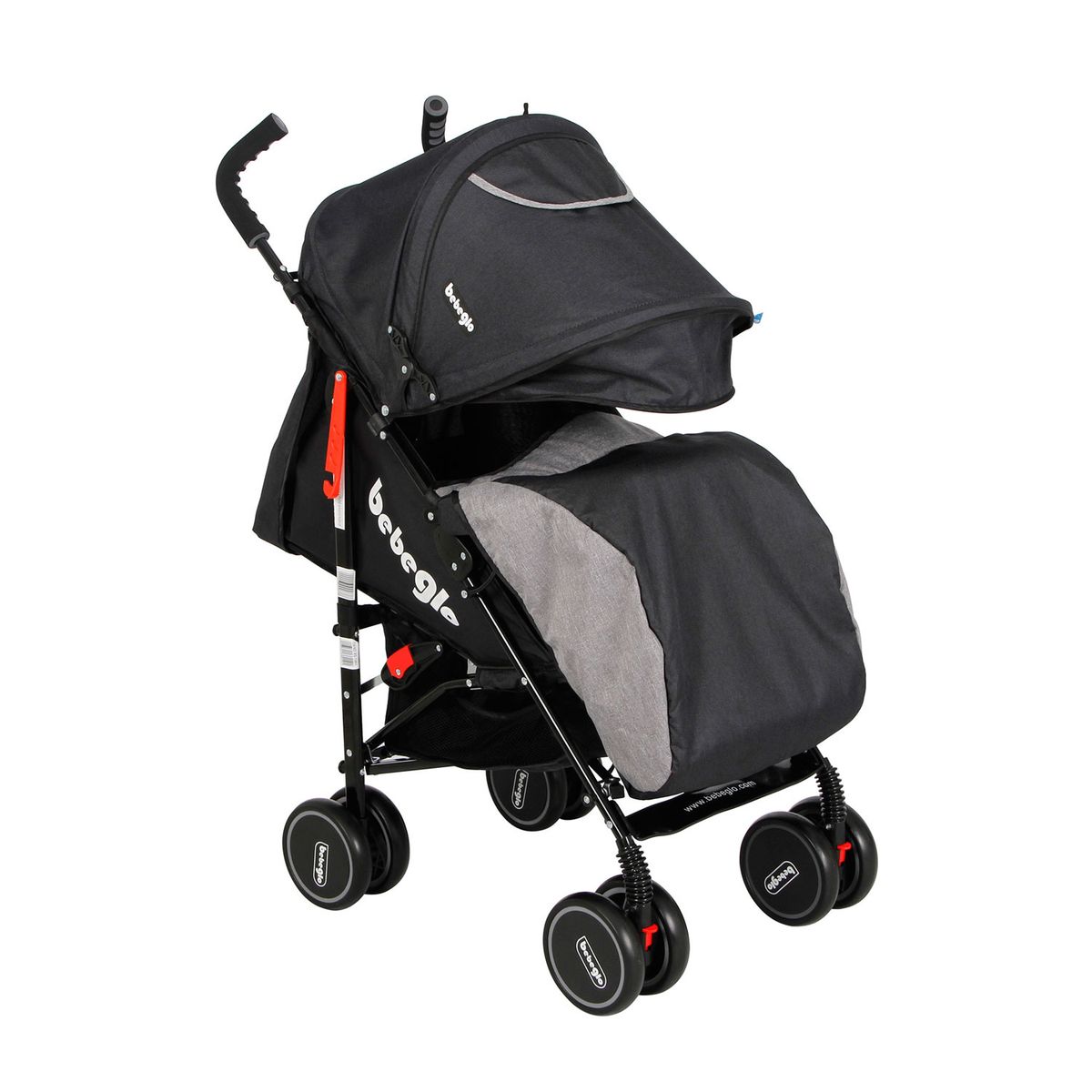 BEBEGLO - Coche Paseo Bebeglo RS-1380L-4 Negro
