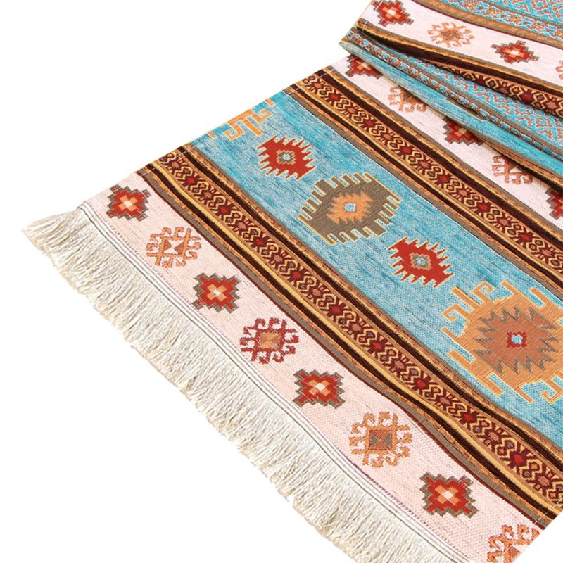 TURKUAZ - Camino de mesa 2 m Kilim Beige y Celeste