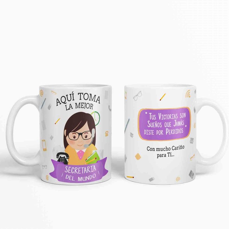 ESTAMPA MANIA - Taza aquí toma la mejor Secretaria del mundo D14